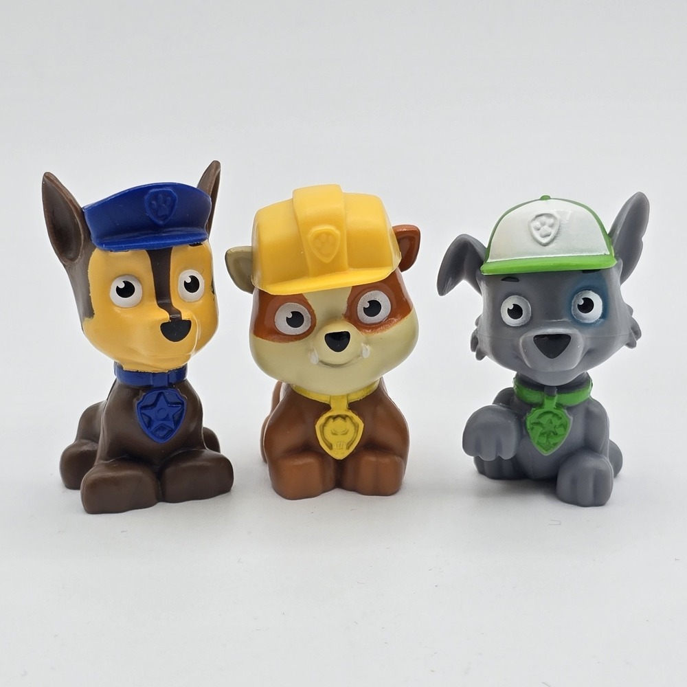 Paw Patrol Rubble Chase Rocky Mini Figure Loose 1.5" Figure Spin Master Lot